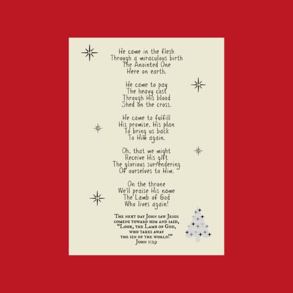 Christmas Card about the Annointed One who came to earth through a miraculous birth.