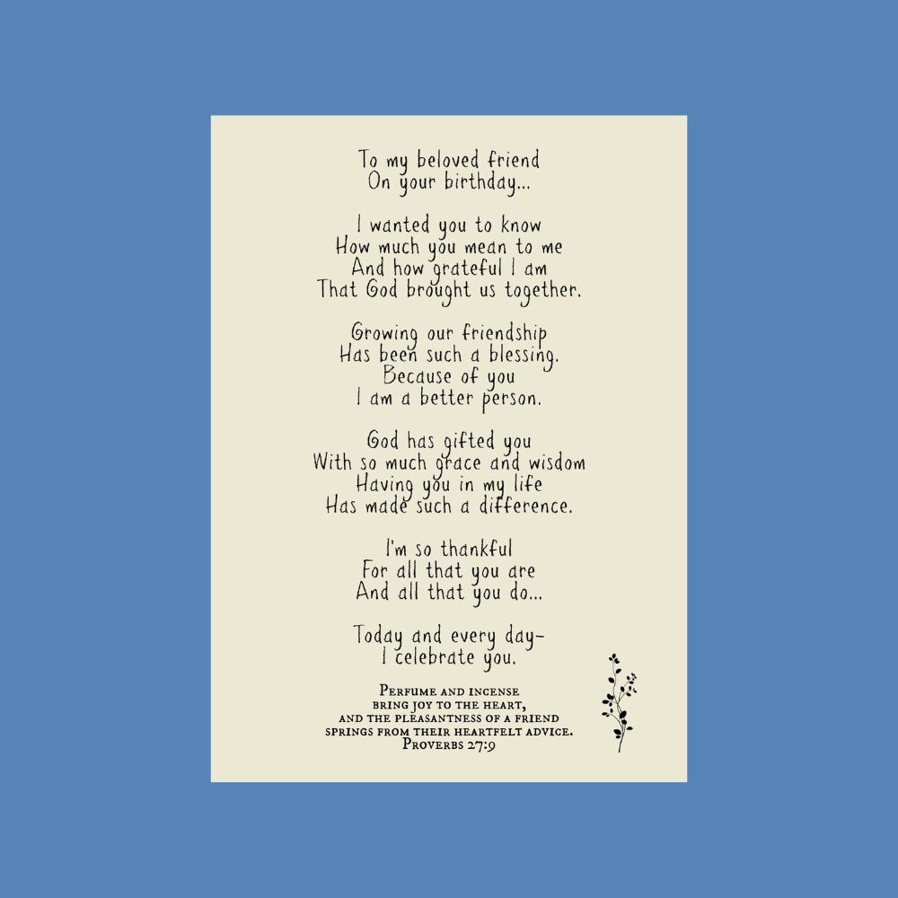 Birthday card for a friend who has made a difference in your life. Celebrate her today and every day.